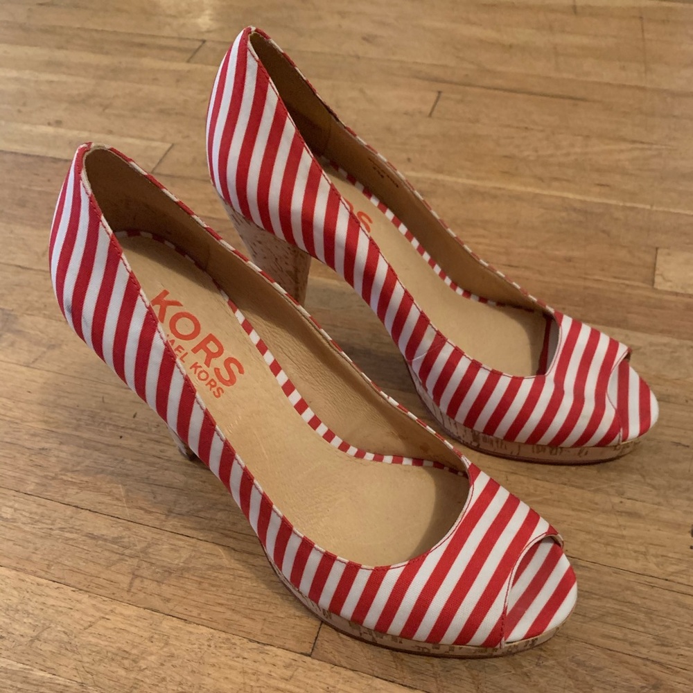 KORS Michael Kors Striped Heels